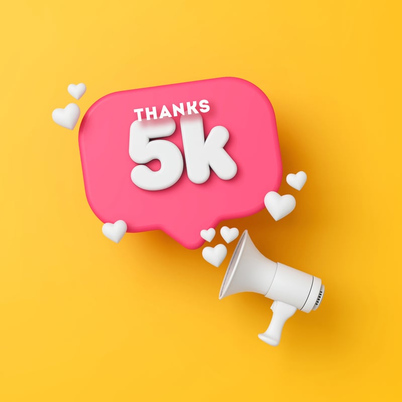 3D Thanks Five Thousand Social Media Banner